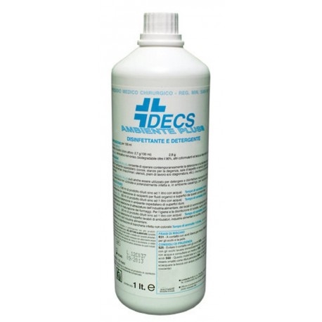 DECS AMBIENTE PLUS Disinfettante detergente per uso ambientale - flacone da 1 lt/5 lt - 1jjlitro