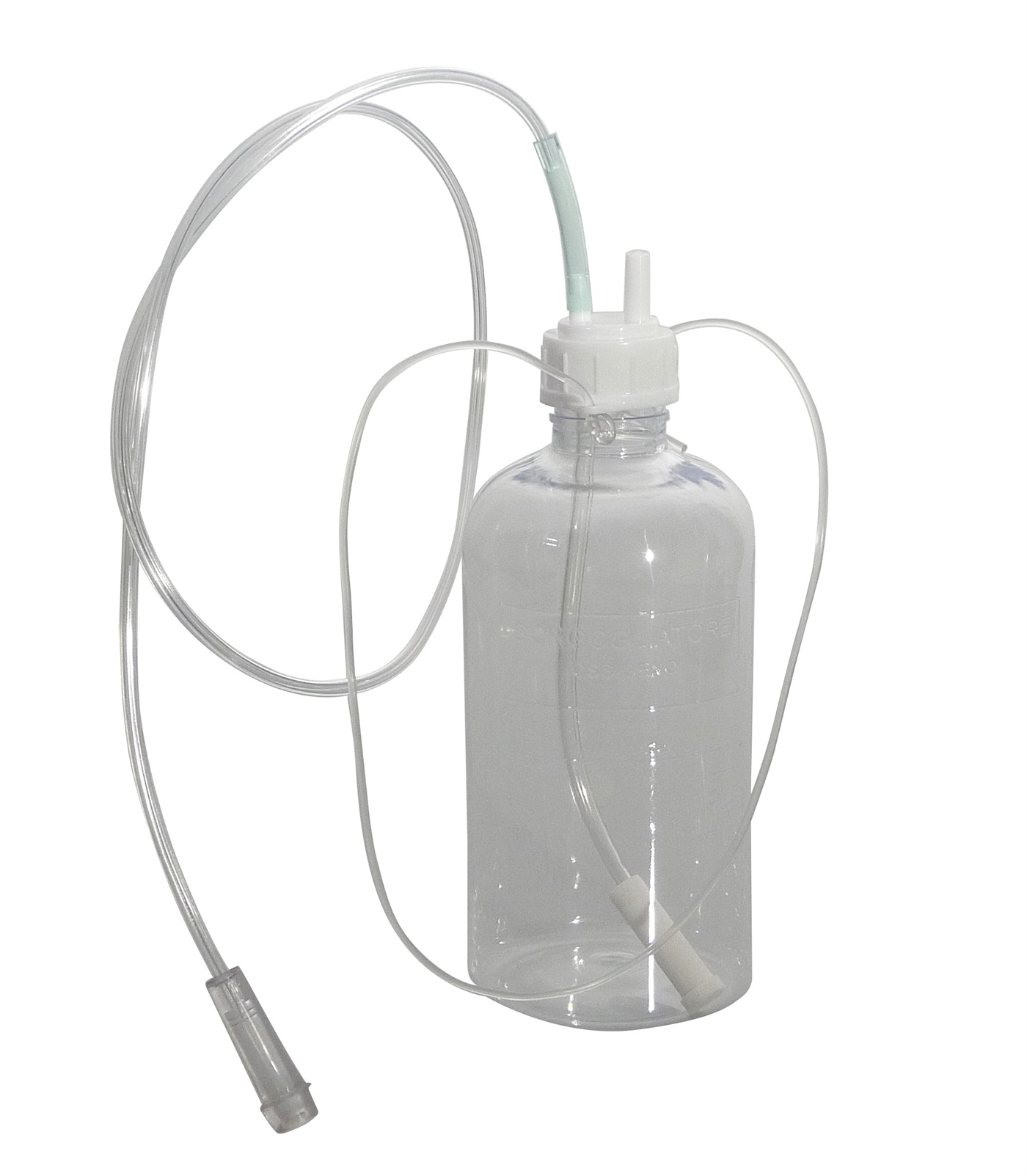Umidificatore monouso gorgogliatore per ossigenoterapia con tubo di connessione in anteprima