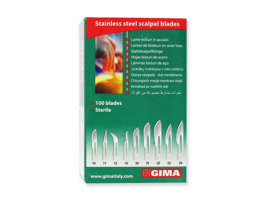 Lame in acciaio inox per bisturi sterili n.10-12-15 - confezione da 100 pezzi in anteprima