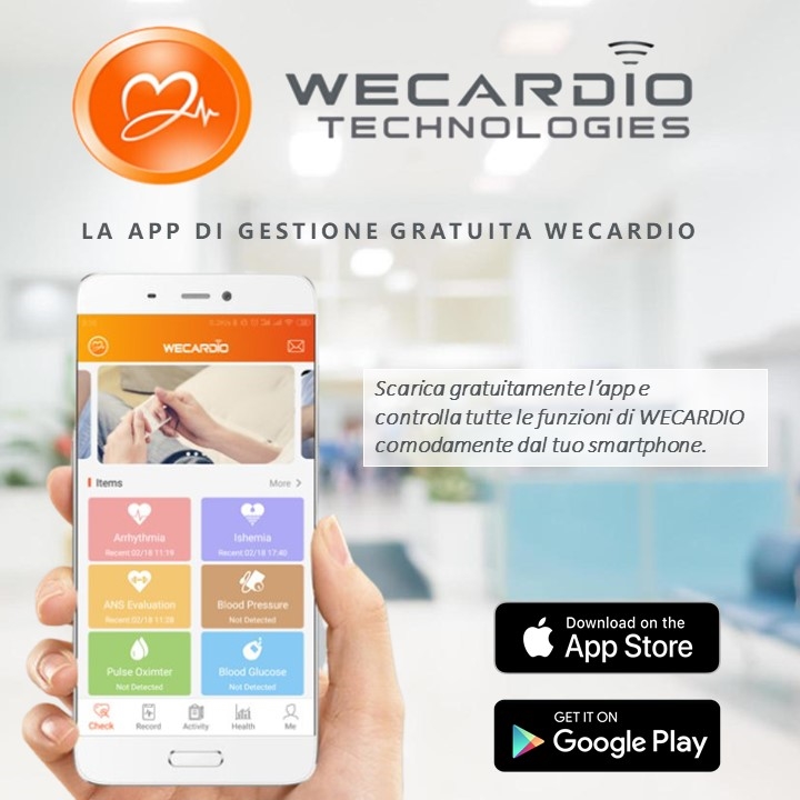 WECARDIO Elettrocardiografo Registratore ECG portatile Elettocardiogramma senza fili a singola derivazione professionale in anteprima