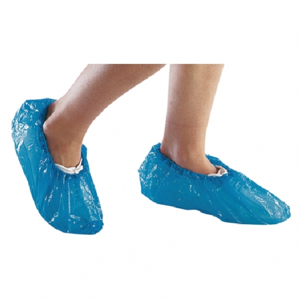 Copriscarpe monouso in polietilene con elastico di chiusura alla caviglia - confezione da 100 pezzi in anteprima