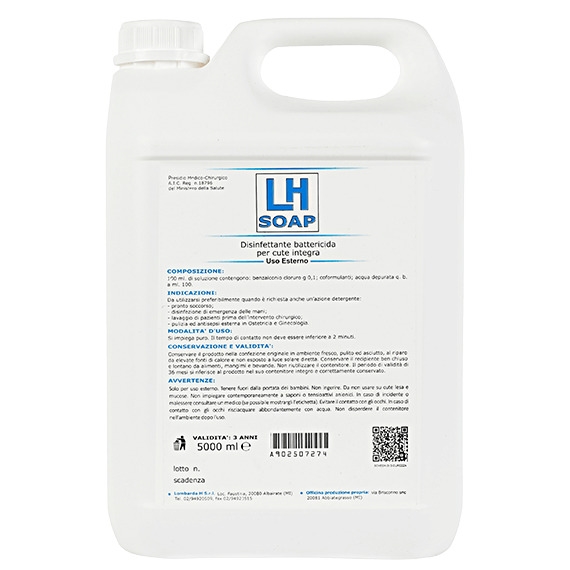 Sapone disinfettante battericida per mani e cute integra -  LOMBARDA H - Tanicajjdajj5jjkg