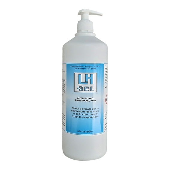 Disinfettante mani e cute con erogatore, LH GEL - 0.5L / 1L / 5L - LOMBARDA H - 1000jjmljjconjjerogatore
