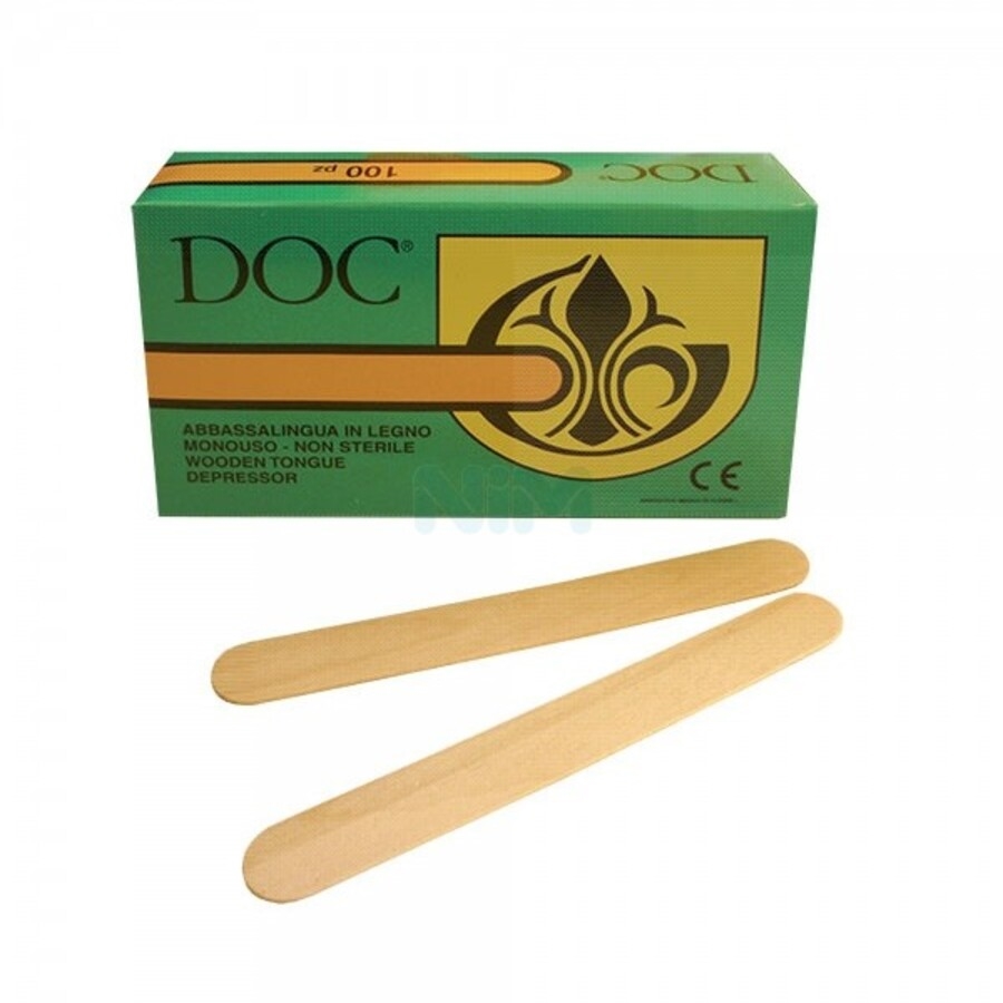 Abbassalingua in legno non sterili DOC - confezione da 100 pezzi in anteprima