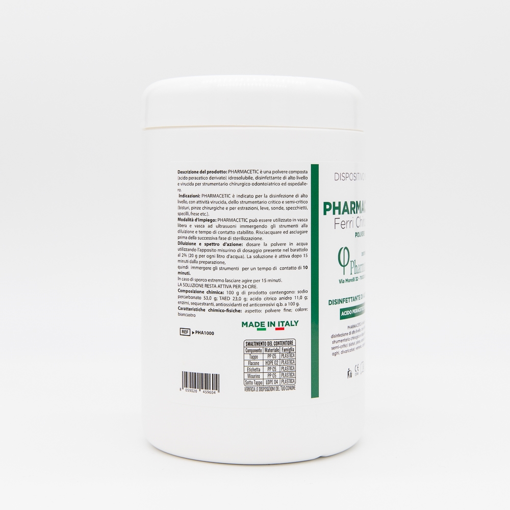 Disinfettante in polvere acido peracetico Pharmacetic - barattolo da 1 Kg in anteprima