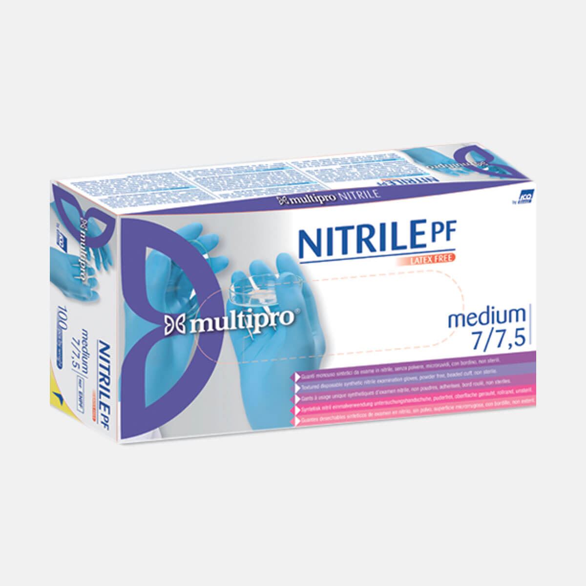 Guanti in nitrile medicali monouso NITRILE PF S-M-L-XL - confezione da 100 pezzi in anteprima