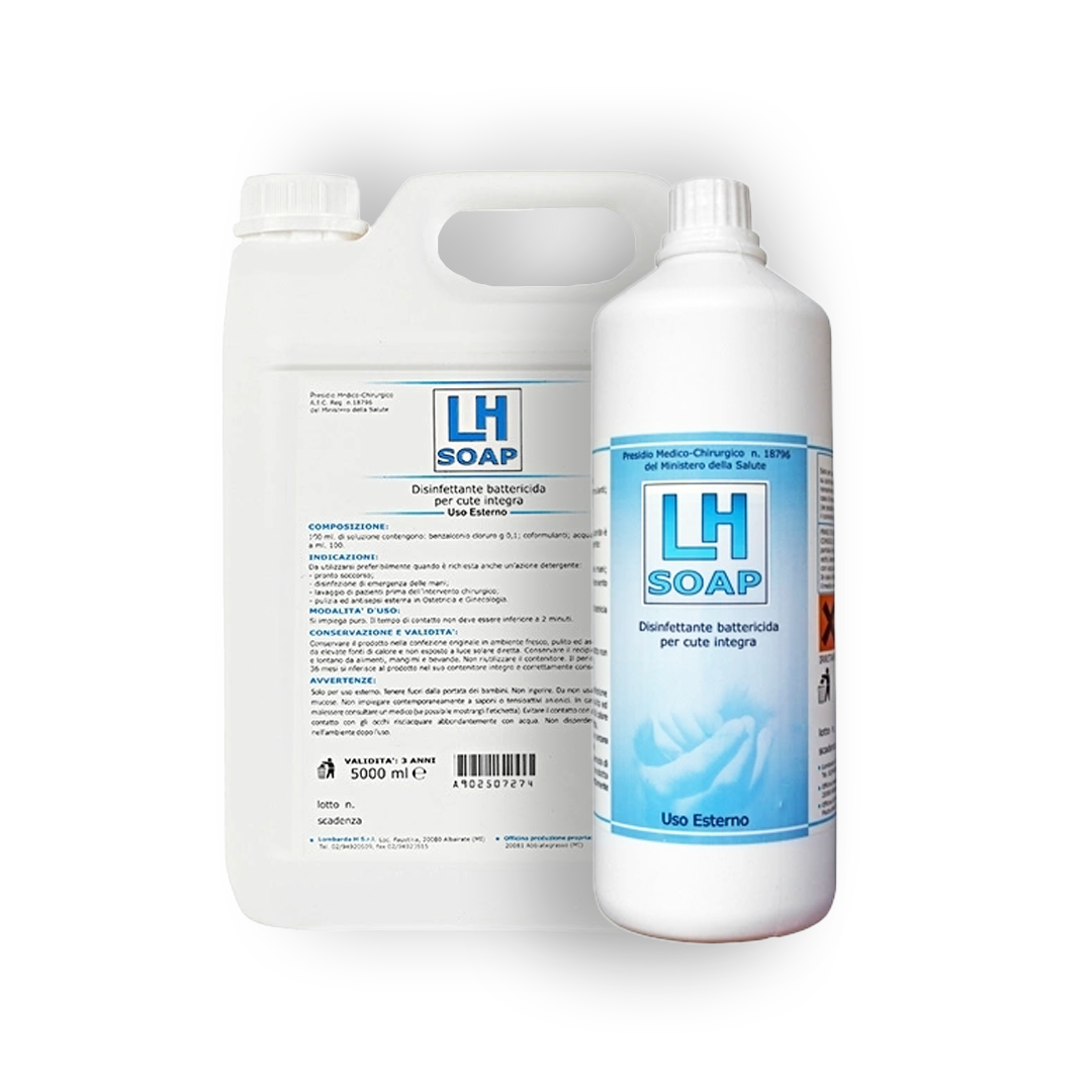 LH SOAP Sapone disinfettante battericida per mani e cute integra