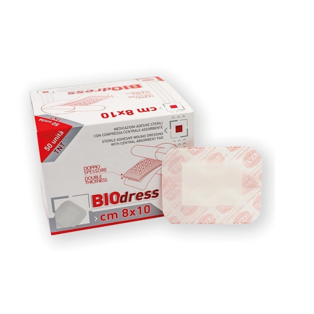 medicazioni adesive sterili con compressa centrale 8x10