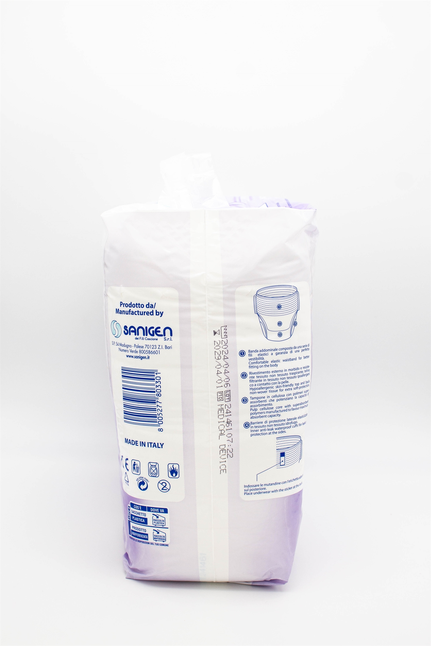 Pannoloni Pull Up Slip Protettivi assorbenti ipoallergenici, Made In Italy, SENIORBELL - confezione da 14 pezzi - SANIGEN in anteprima